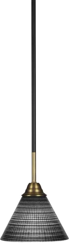 Miniatura 65 de Toltec Lighting Paramount - Mini colgante de 1 luz en acabado negro mate con cristal de arte perla de 7 pulgadas y estilo negro