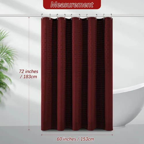 Miniatura 5 de PANGSINNE Cortina de ducha para cubículo de 60 pulgadas - Cortina de ducha de tela gruesa resistente para baño, juego de cortina de baño de lujo