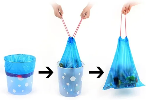 Miniatura 3 de Fiaze - Bolsas de basura de 2.5 galones, bolsa de basura con cordón azul, 220