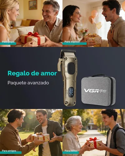 Miniatura 6 de VGRPRO Cortapelos para hombres profesionales, inalámbricas y con cable para cortar el cabello con estuche de paquete, kit de aseo eléctrico para uso