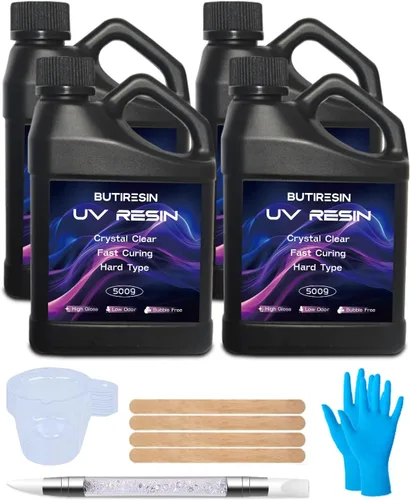 Miniatura 9 de Kit de Resina UV ButiResin 300g, Resina UV Transparente - Curado Rápido, Cristalino, Inodoro, Baja Viscosidad y Tipo Duro, Kit de Resina UV