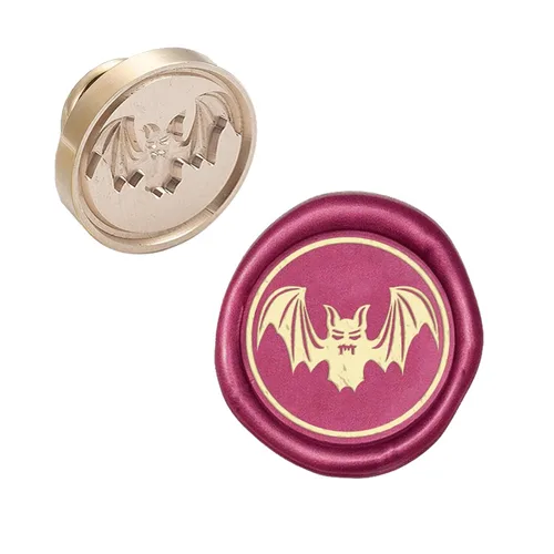 CRASPIRE Cabeza de sello de cera de Halloween Reemplazo de murciélago 25mm Sellos de cera de sellado vintage Solo cabezas de sello de cera Sin asa