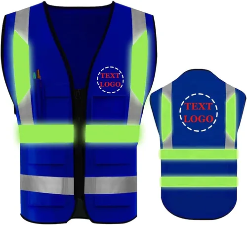 Miniatura 20 de Chaleco de Seguridad de Alta Visibilidad con Alta Reflectividad, Ropa de Trabajo de Seguridad Personalizada con Logotipo, Tiras Reflectantes