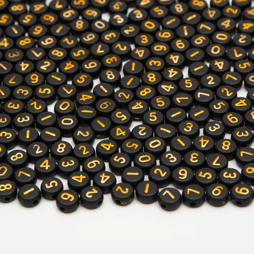 1000 cuentas de números acrílicos redondos, cuentas redondas de números de 0.16 x 0.27 pulgadas, cuentas de números mixtos, para joyería, pulseras,