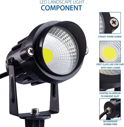 Miniatura 3 de SUNVIE Iluminación LED de paisaje al aire libre, 12 W, luces de graden impermeables, focos LED COB con soporte de púas para lámpara decorativa