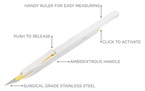 Miniatura 2 de TIDI PenBlade Cuchillo utilitario retráctil, tamaños de hoja 10, 11A y 15 (paquete de 3) ― Cuchillo de pasatiempo de acero inoxidable ― Juego