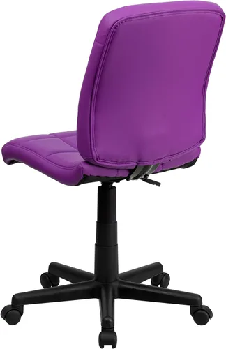 Miniatura 5 de Flash Furniture - Silla giratoria de respaldo medio de vinilo, acolchada, color negro Púrpura