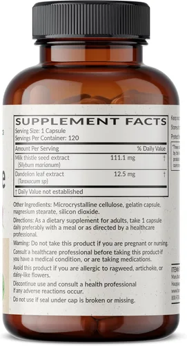 Miniatura 2 de Futurebiotics Cardo mariano silimarina, extracto de mariano y diente de león, apoyo para la salud del hígado, soporte antioxidante, desintoxicación