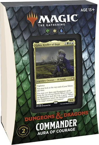 Miniatura 2 de Magic: The Gathering Adventures in The Forgotten Realms, Mazo Commander, Aura de Coraje (verde, blanco y azul)