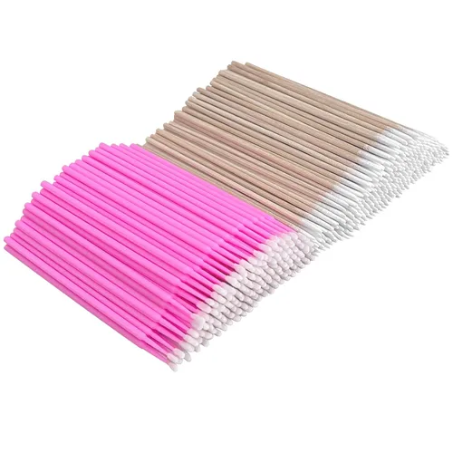 Miniatura 10 de Brochas micro aplicadoras y hisopos de algodón de microblading – Suministros de belleza de precisión para extensiones de pestañas, maquillaje