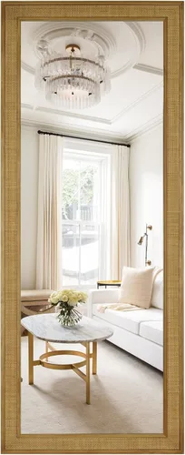 Miniatura 15 de WallBeyond Espejo de Pared de Ratán Rectangular, Espejo de Ratán de 32 X 44 Pulgadas con Marco de Madera para Decoración de Pared, Baño, Sala