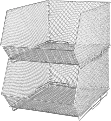 Miniatura 7 de Contenedor de malla tejida (se vende como 1 contenedor), contenedores de almacenamiento ideales para comida, artesanías, limpieza o artículos