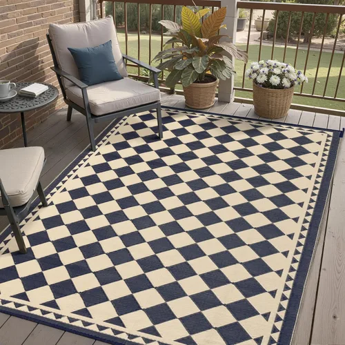 Miniatura 39 de HUGEAR Alfombra para RV Exterior Tapete Impermeable Alfombras para Exteriores 9'x12' para Patios Liquidación Alfombra Exterior Alfombras de Camping