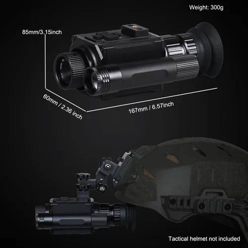 Miniatura 6 de Gafas de visión nocturna monocular montado en cabeza o casco - Grabación de fotos y video HD 1080P con zoom digital 5X e infrarrojo ajustable 940nm