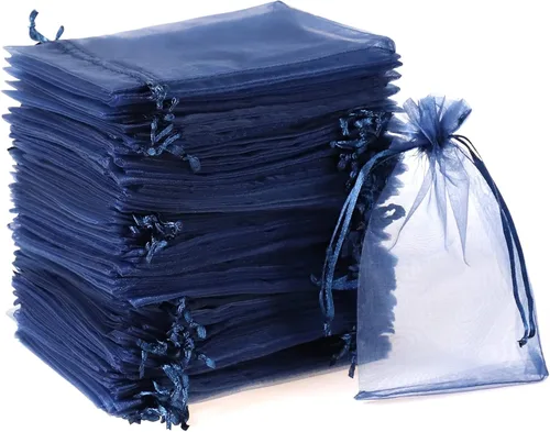 Miniatura 10 de WenTao 100 bolsas de organza blancas transparentes de 4 x 6 (3.9 x 5.9 in) para recuerdos de boda con cordón, bolsas de joyería de primera calidad