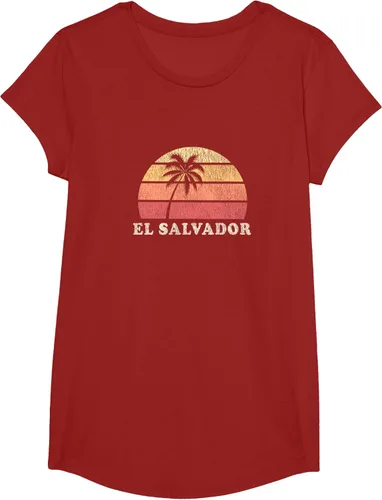 Miniatura 45 de El Salvador Vintage 70s Retro Throwback Design Camiseta, Azul