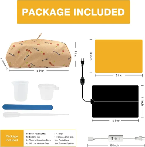 Miniatura 6 de Kit de alfombrilla de calentamiento para moldes de resina 26 piezas: máquina de curado de resina epoxi para moldes de resina, reduce el tiempo