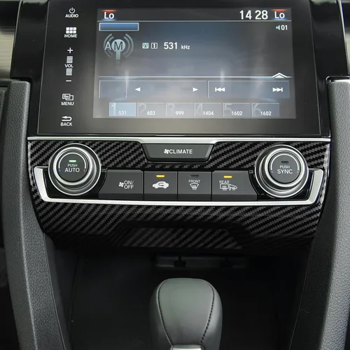 Miniatura 8 de Calcomanías de panel de consola central de aire acondicionado para Honda Civic 2016-2021, accesorios de 10ª generación, calcomanías de fibra