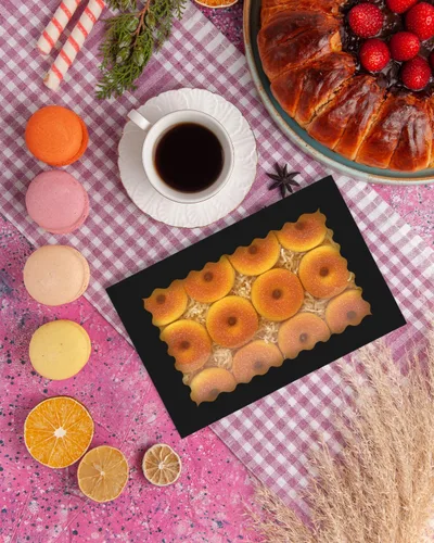 Miniatura 7 de qiqee Caja de galletas negra autodesplegable con ventana, 24 unidades, 14 x 10 x 2.5 pulgadas, caja de pastelería para pastelería y macarrones