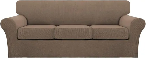 Miniatura 105 de Turquoize 2 fundas para sillas de sala de estar, funda de sofá con fundas de cojín individuales, funda de muebles para sillas (silla, beige biscotti)