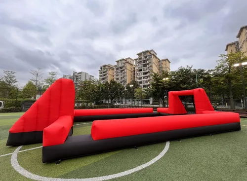 Campo de fútbol inflable para exteriores de 40 x 20 pies, cancha de fútbol y fútbol inflable para juegos escolares, juegos familiares y de equipo