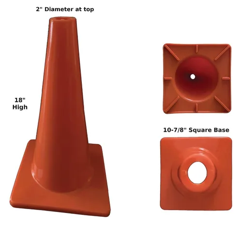 Miniatura 2 de S&S Worldwide Conos de vinilo flexible resistente de 18" de alto, juego de 6. Vinilo moldeado extra grueso y suave con una base ancha y estable