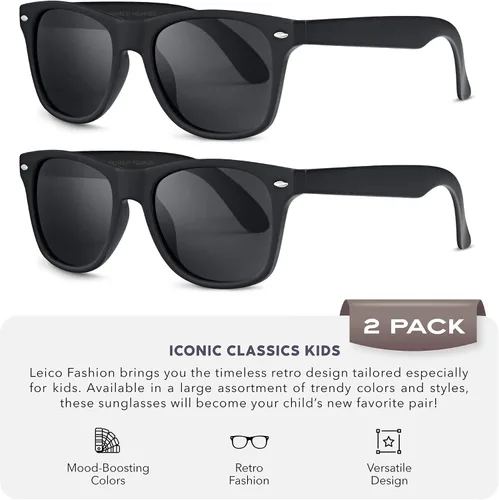 Miniatura 2 de LEICO FASHION Gafas de sol polarizadas retro para niños y niñas de 3 a 12 años inastillables con protección UV para niños pequeños