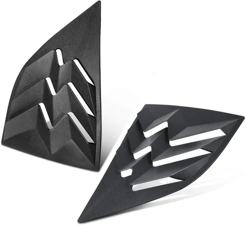 Miniatura 7 de 2 rejillas de ventana laterales para Dodge Challenger 2008-2024, de plástico ABS, rejillas de ventana lateral trasera exterior para automóvil