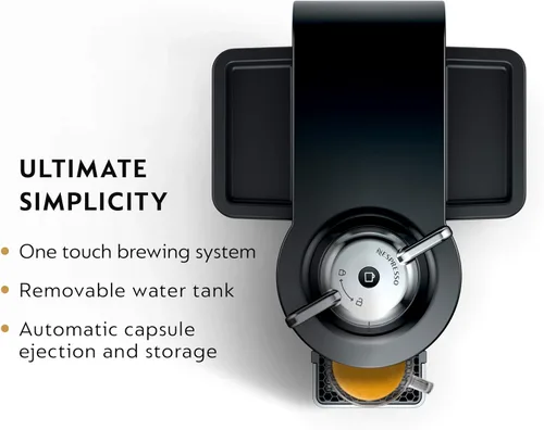 Miniatura 3 de Máquina de café y espresso Nespresso Vertuo de De'Longhi, color negro piano con espumador de leche Aeroccino Negro (Piano Black)