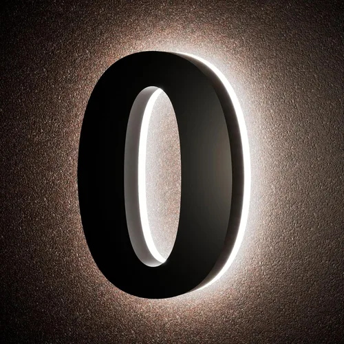 Miniatura 20 de Números de casa retroiluminados de 5 pulgadas para exteriores, acero inoxidable, número de dirección de casa iluminado con LED, letreros