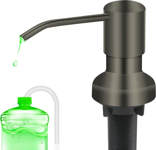 Miniatura 9 de Dispensador de jabón para fregadero de cocina, dispensador de jabón para fregadero con vástago roscado más largo, tubo de extensión de 47 pulgadas