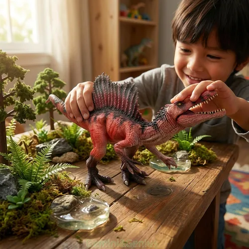 Miniatura 2 de Gemini&Genius Spinosaurus - Juguete de dinosaurio para niños, figura de acción realista de espinosaurio con mandíbula móvil, regalo de exhibición