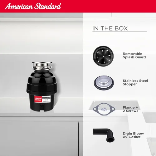 Miniatura 6 de American Standard 10-US-AS-5-HD Eliminación de basura Anti-Atasco Sistema de trituración de residuos de alimentos de acero inoxidable, de servicio
