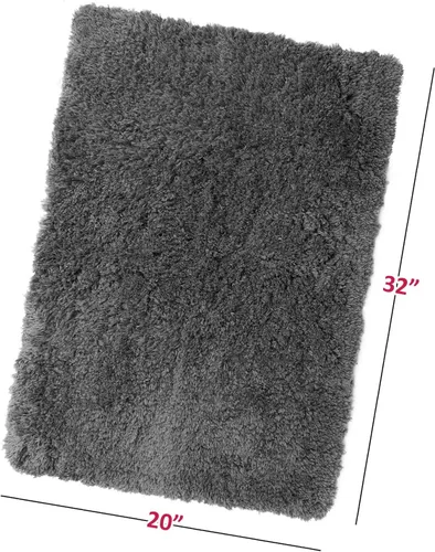 Miniatura 3 de Clara Clark - Alfombras de baño, ultra suaves y peludas - Tapetes para baño, lavables a máquina, con respaldo de goma antideslizante, 20 x 32 Gris