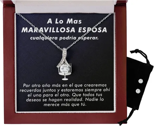 Regalos Para Mi Esposa - Para El Amor De Mi Vida Cadena En Español, Cosas Personalizadas Para Parejas, Medallas De Oro 14k Para Mujer, Pulsera De