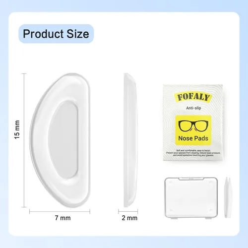 Miniatura 3 de Almohadillas de nariz para gafas, almohadillas antideslizantes para la nariz, suaves y cómodos cojines de silicona para gafas de sol, reducen la 10