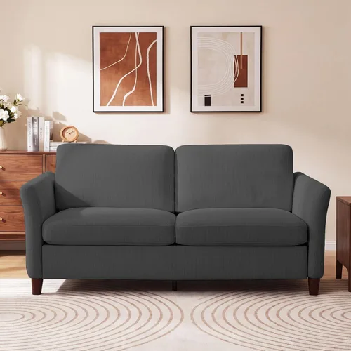 Miniatura 21 de Valthie 61" Corduroy Loveseat Sofa, Modern Comfy Couches with Side Pocket, 2-Seater Sofa Couch for Living Room, Bedroom and Small Spaces,Beige