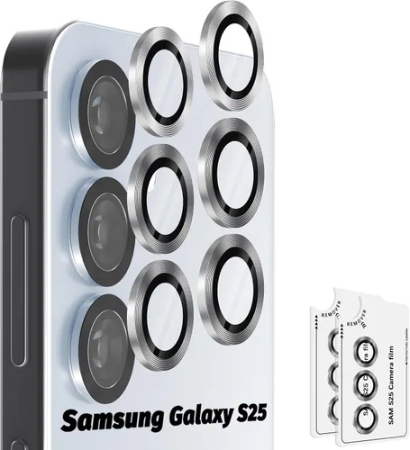 Miniatura 38 de Orzero Protector de lente de cámara compatible con Samsung Galaxy S25, bandeja de instalación de un solo paso, cubierta de vidrio con anillo