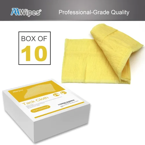 Miniatura 7 de AAwipes Tack Cloth (TC183610Y) - Paquete de 10 trapos 100 % algodón, amarillo claro, 18 x 36 pulgadas, eliminación de polvo y superficies limpias