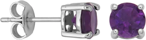 Amazon Essentials Aretes redondos de plata de ley con piedra natal (anteriormente colección Amazon)
