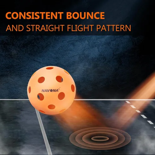 Miniatura 5 de Navona 40 Pack Premium 26-Holes Orange Indoor Pickleball Balls, Meet USAPA Official Requirement, Perfectly Balanced, High Bounce True Flight