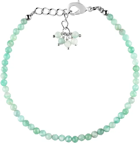 Miniatura 25 de Natural Gemstone Micro Round Beads Dainty Choker Bangle Bracelet, Handmade Jewelry for Women, Healing Chakra Crystals Silver Plated Chain 8 inch