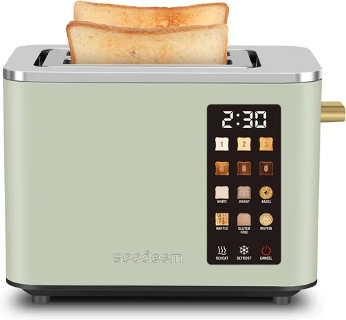Miniatura 8 de SEEDEEM Tostadora de 2 rebanadas, pantalla de control táctil, tostadora inteligente de acero inoxidable, 6 configuraciones de tostado, selección