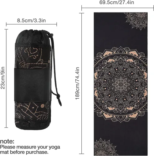 Miniatura 7 de MoKo Toalla de Yoga, Toalla de Yoga Caliente Antideslizante con Patrón de Estampado en Manta Rápido de Secado con Bolsillo en la Esquina