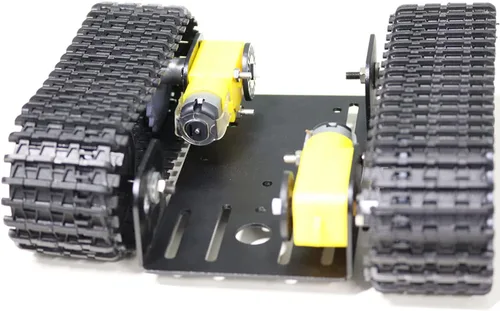 Miniatura 6 de Kit profesional de chasis de coche tanque con 2 pistas de plástico y motor TT de 2 piezas, plataforma de chasis de tanque de oruga TT02 para Arduino