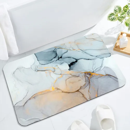 Miniatura 15 de Gibelle Alfombra de baño súper absorbente, de secado rápido, delgada, para debajo de la puerta, antideslizante, parte trasera de goma, para frente