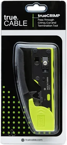 Miniatura 9 de trueCABLE - Herramienta de crimpado para paso a través de RJ45, crimpadora Ethernet todo en uno, cortador, pelacarga, funciona con conectores