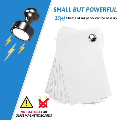 Miniatura 3 de Paquete de 10 imanes de nevera para adultos, imanes de metal fuerte, imanes redondos pequeños para refrigerador, pizarra blanca, casillero, pizarra