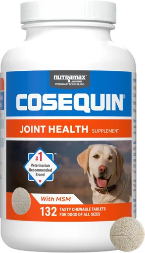 Nutramax Cosequin - Suplemento para la salud de las articulaciones para perros, contiene glucosamina para perros, además de condroitina y MSM, apoya