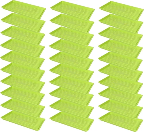 Miniatura 19 de SUNPACK Bandeja de inicio de semillas de plástico resistente de 10 x 20 pulgadas, color negro, 2.5 pulgadas, sin agujeros de drenaje, ideal
